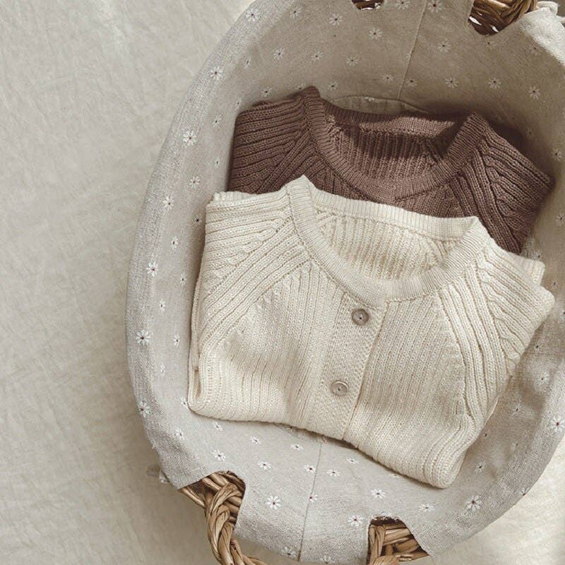 Annie & Charles - Kötött body sapkával: krém szinű/ 3–6 hónapos babáknak