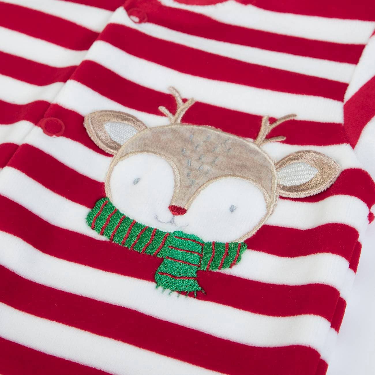 FS baby - Karácsonyi Rugdalózó - Csíkos Őzikés