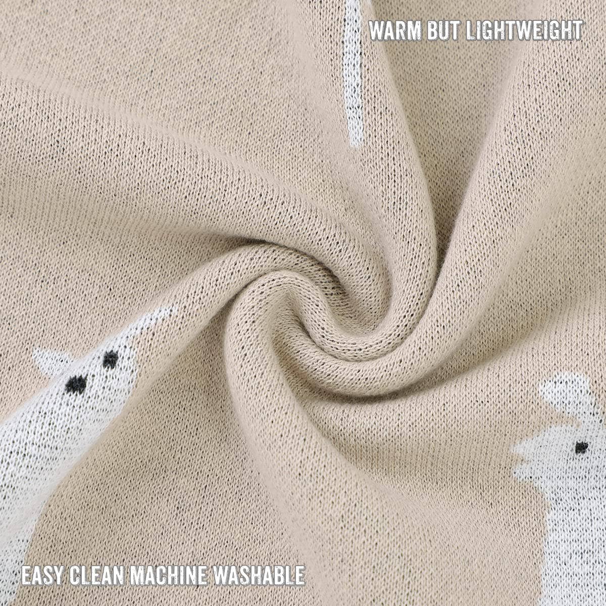 Bleu La La - 100% pamut baba takaró – Láma/ Bézs