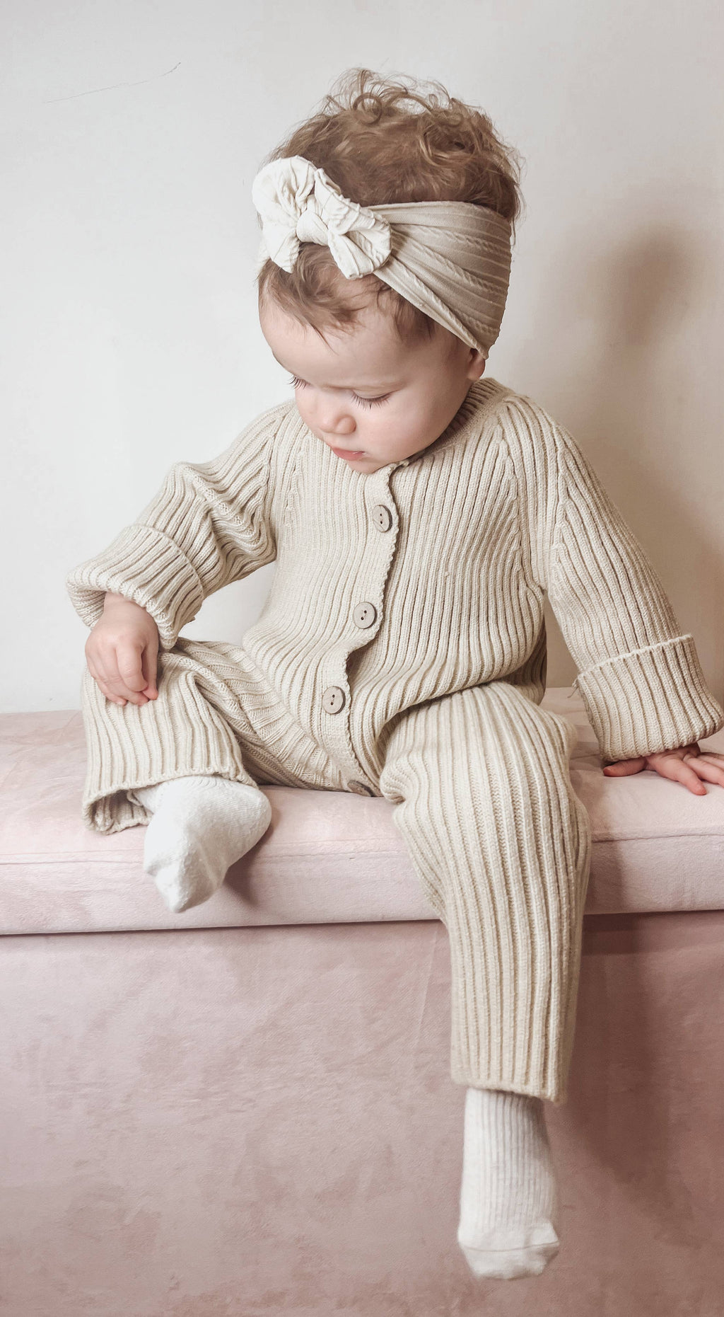 Annie & Charles - Kötött overál – krém