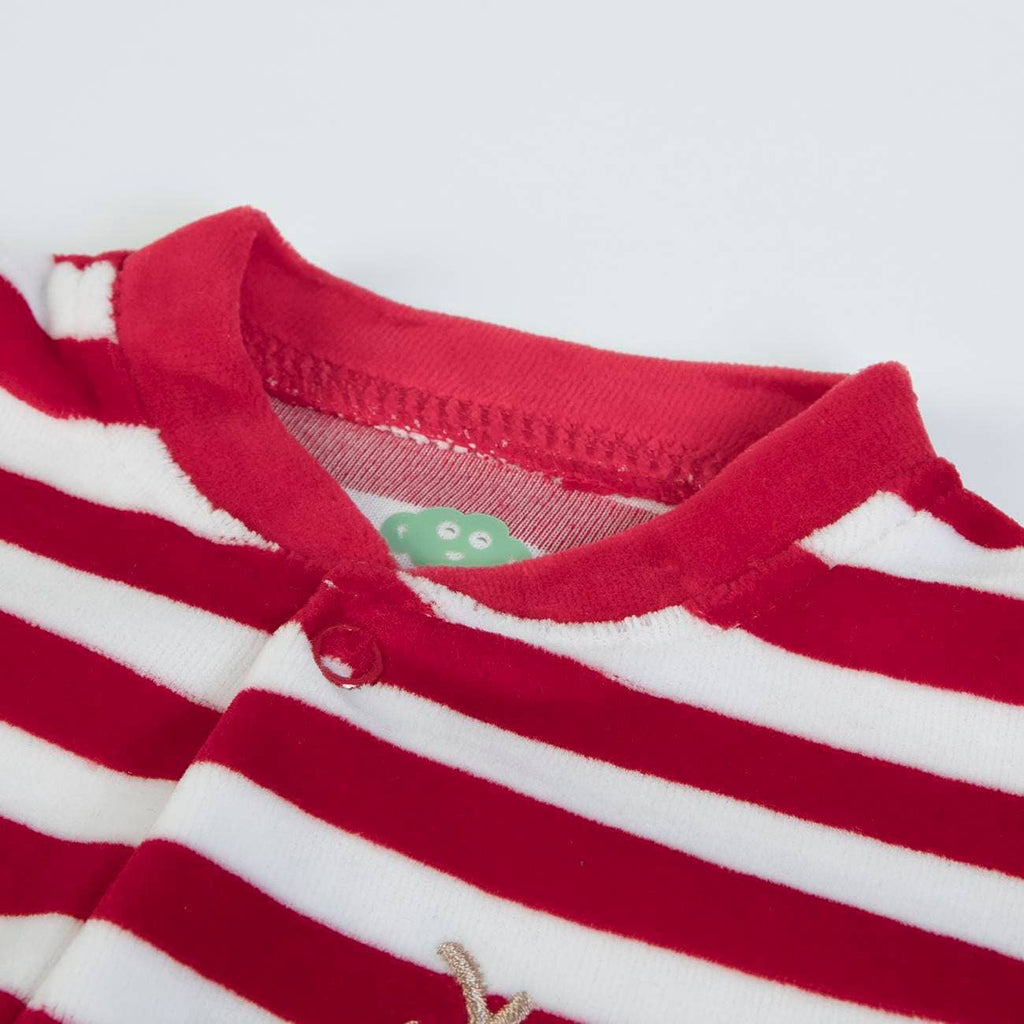 FS baby - Karácsonyi Rugdalózó - Csíkos Őzikés