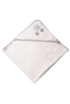 Liliput - Kapucnis Baba Törölköző - Fehér/Ezüst