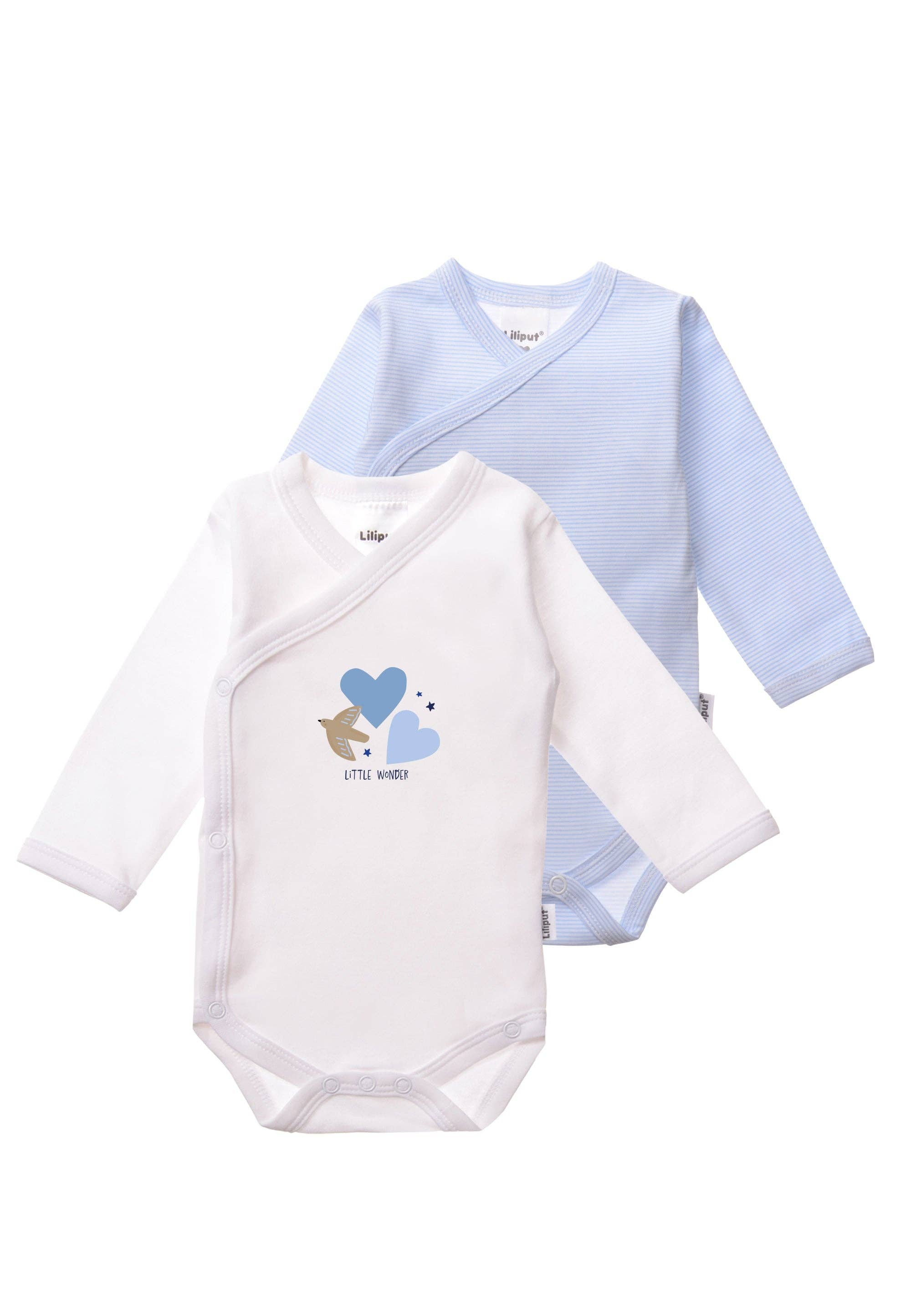 Liliput - Hosszú Ujjú Body Szett - 2 db (fehér dínós, világoskék)