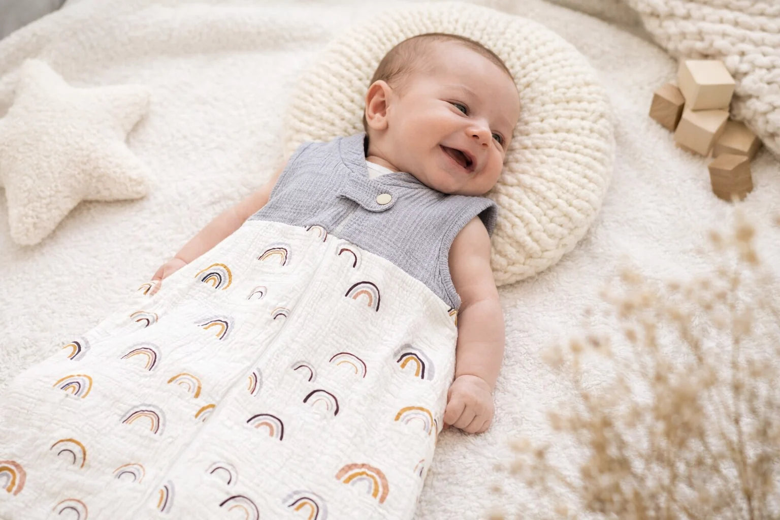 Annie & Charles Muszlin Alvózsák - Lila - Szivárványos