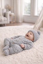 Cotton Socks - Kötött 3 részes babaszett - Szürke