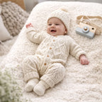 Cotton Socks - Kötött 3 részes babaszett - Törtfehér