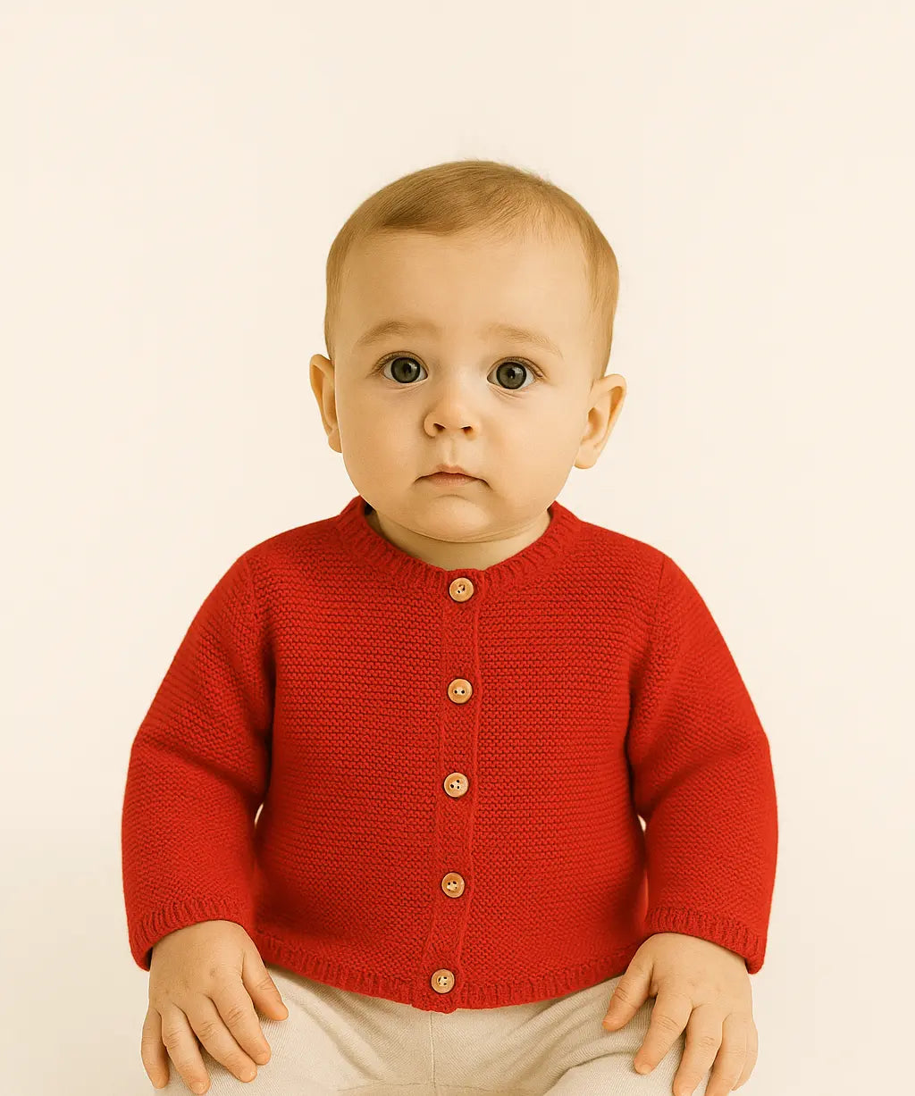 Cotton Socks kotott baba kardigan piros