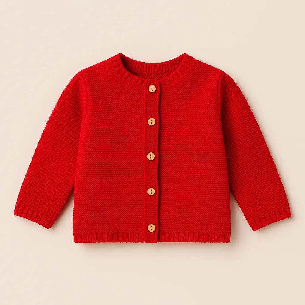 Cotton Socks kotott baba kardigan piros