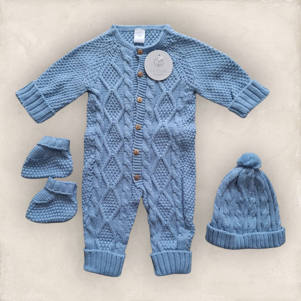 Kotott babaszett kek