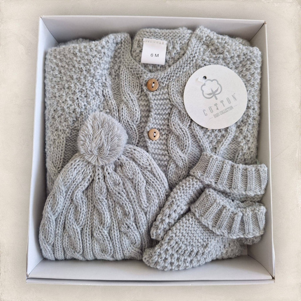 Kotott babaszett szurke