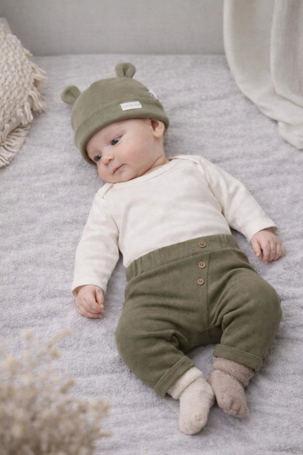 Liliput - 5 Részes Baba Szett - Olivazöld +Fehér