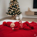 Omnis Pura - KÜLÖNLEGES 5 Részes Karácsonyi Kézzel Kötött Ünnepi Szett - 0-3 hónap