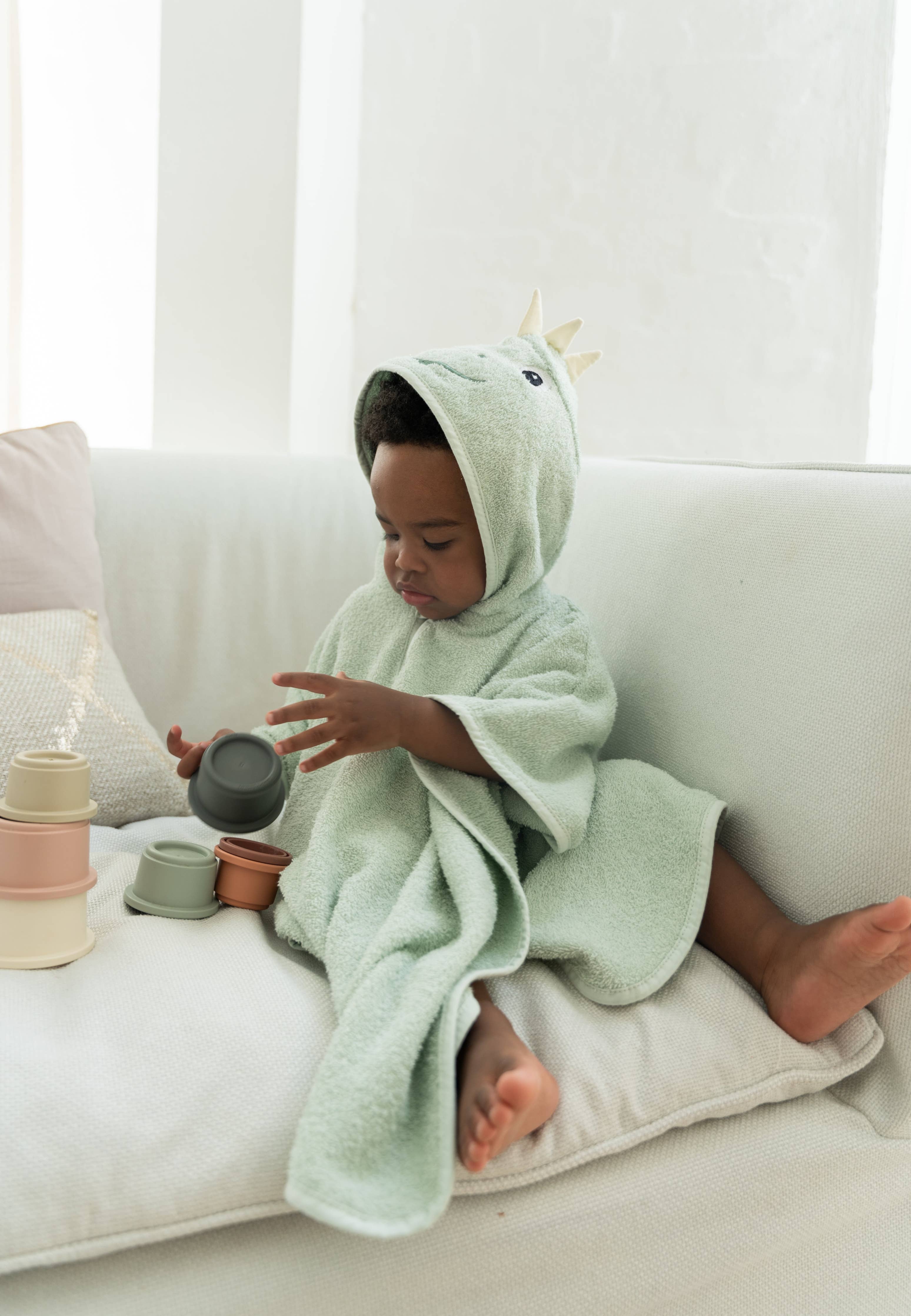 Liliput - Dínós baba fürdőponcsó 0-12 hónapos korig ajánlott