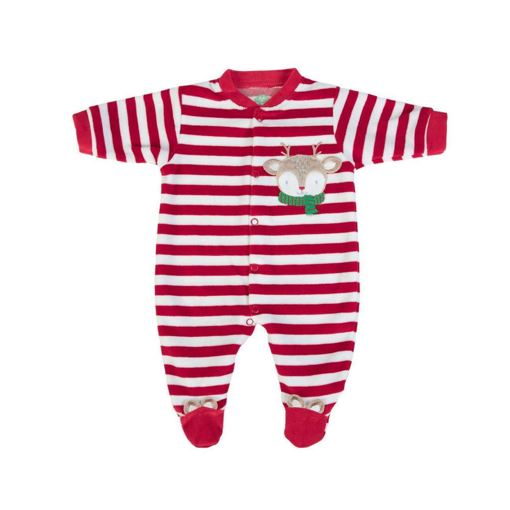 FS baby - Karácsonyi Rugdalózó - Csíkos Őzikés