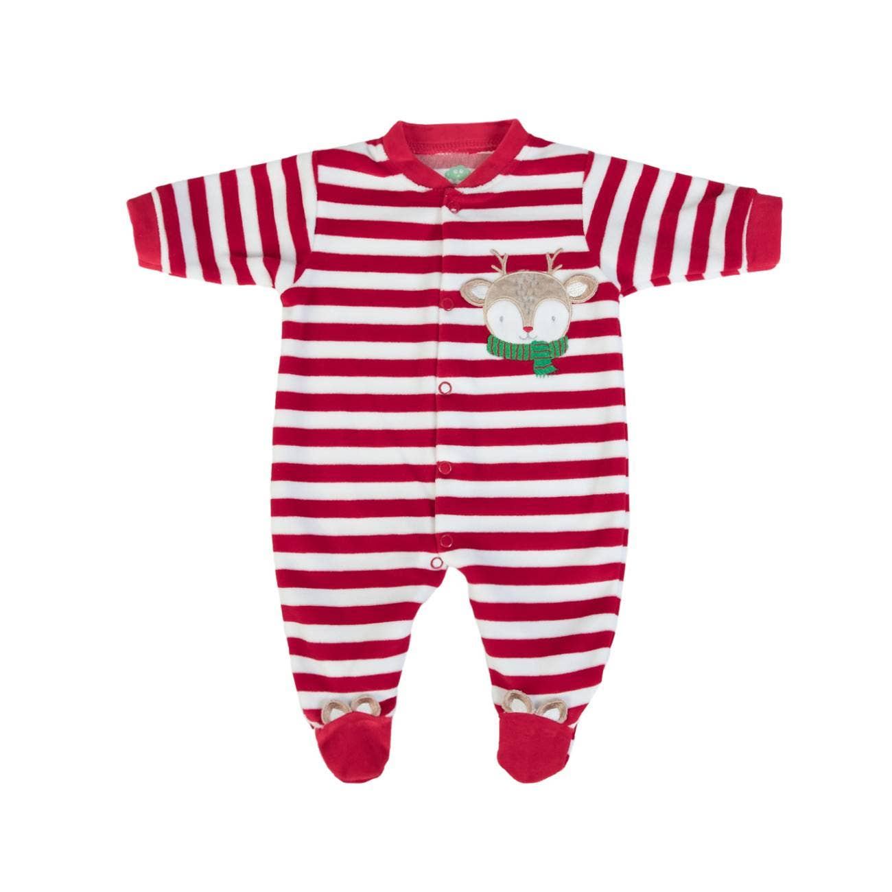 FS baby - Karácsonyi Rugdalózó - Csíkos Őzikés