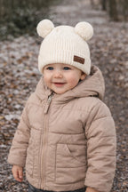 Ander - TEDDY 100% Merinói Gyapjú Babasapka Pompommal - Fehér