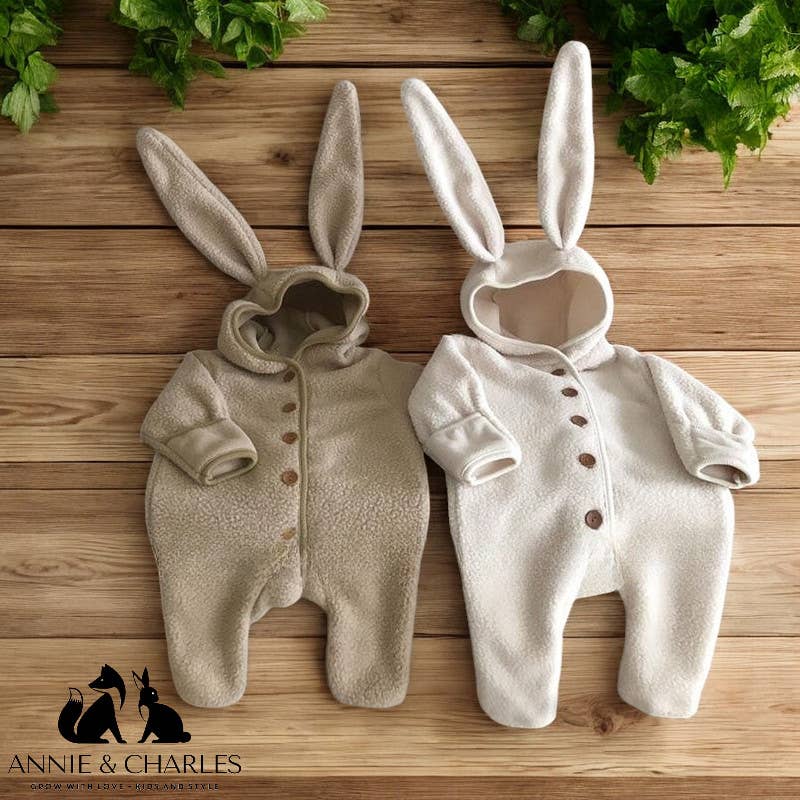 Annie & Charles - Nyuszis polár overál: Fehér