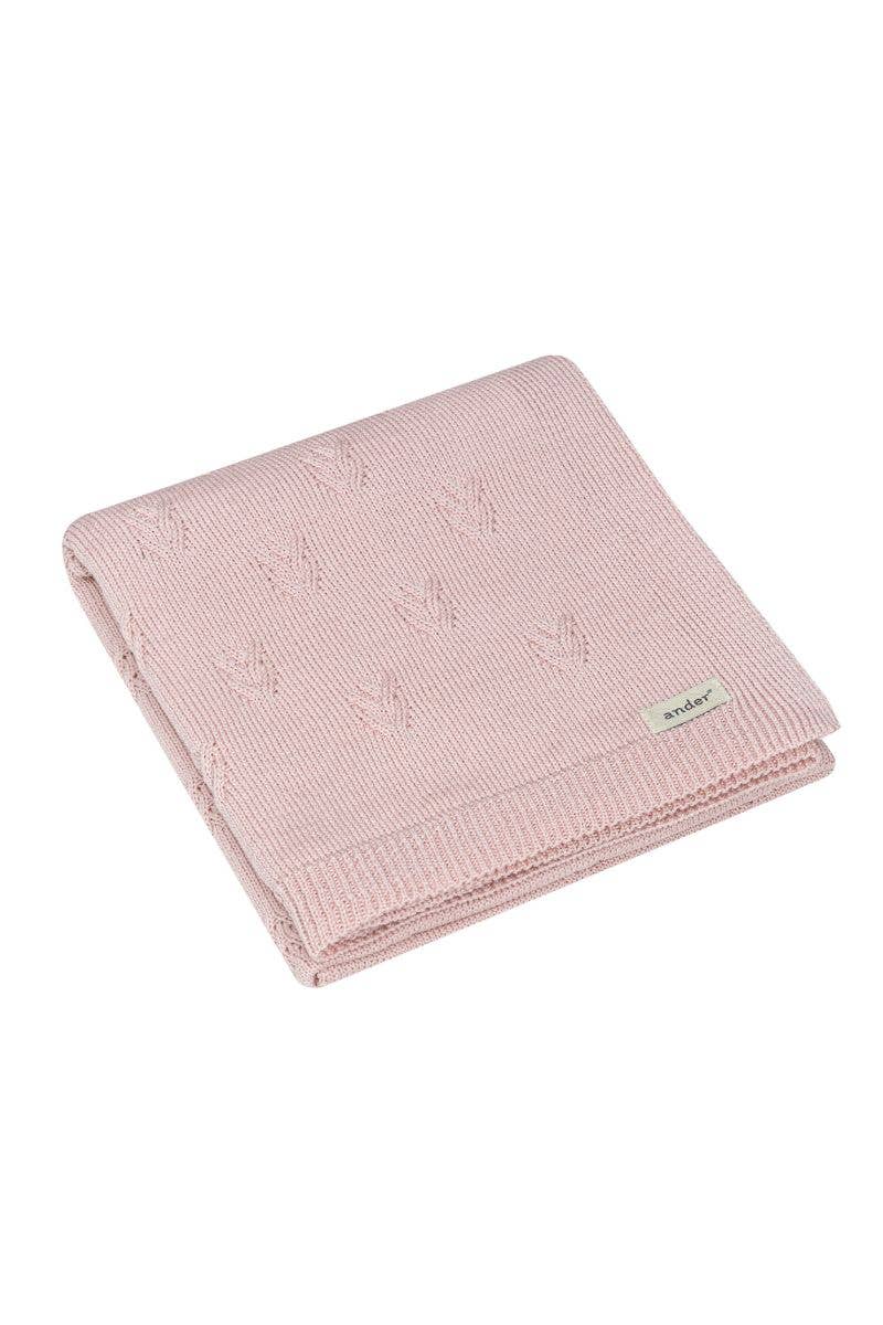 Ander - DIEGO 100% Merinói Gyapjú Takaró - Rózsaszín
