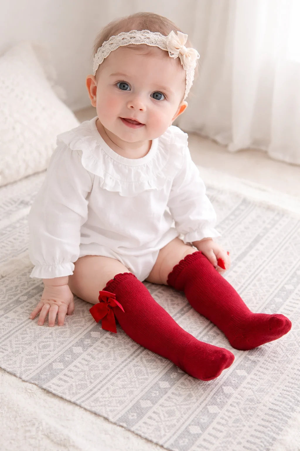 Cotton Socks - Masnis Térdzokni 100% Pamut - Piros