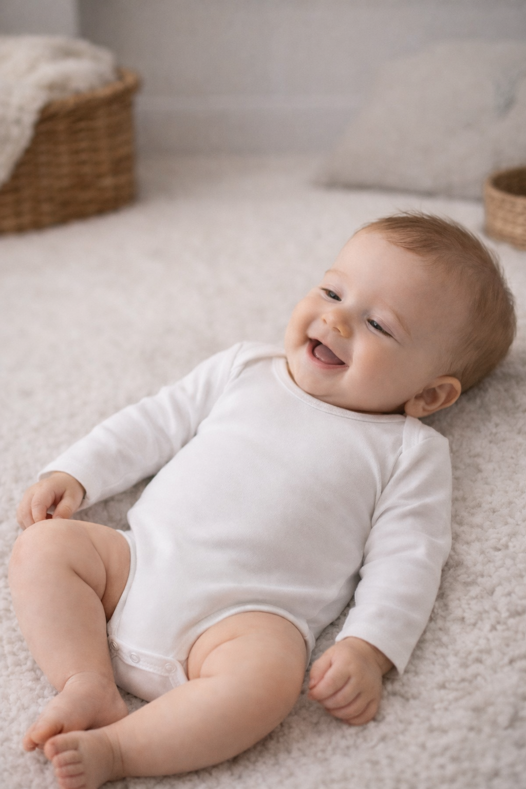 Cotton Socks - Hosszú Ujjú Body 100% Pamut - Fehér