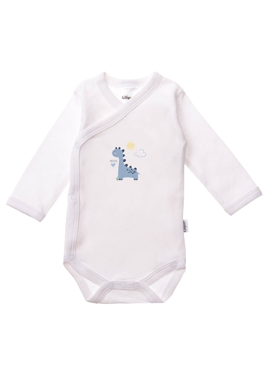 Liliput - Hosszú Ujjú Body Szett - 2 db (fehér dínós, világoskék)