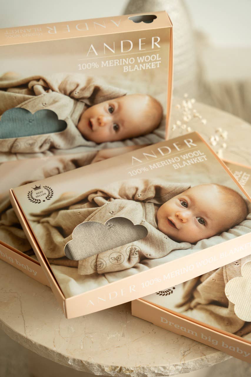 Ander - Apollo Prémium 100% Merinói Gyapjú Takaró - Bézs